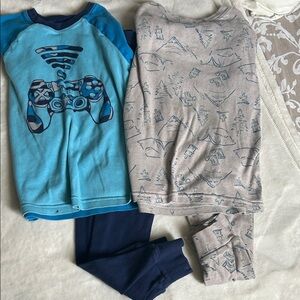 6T - Kids Pajama Set - Blue & Light Gray Two-Piece